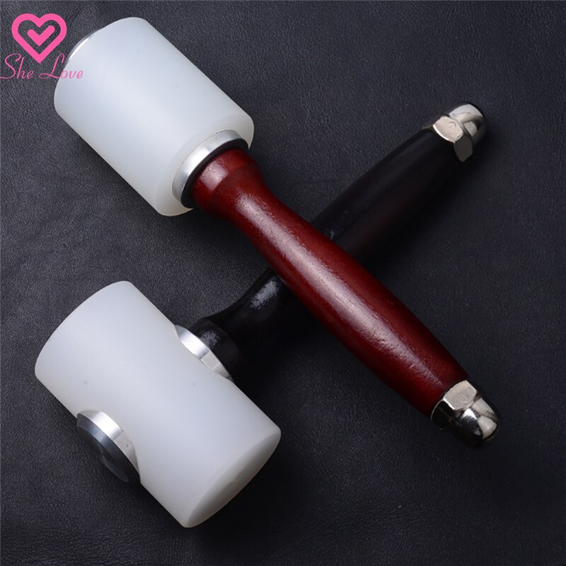 Leather Carving Hammer with Wood Handle Practical Punch Cutting Sew Hammer Tools DIY Leathercraft Tool
