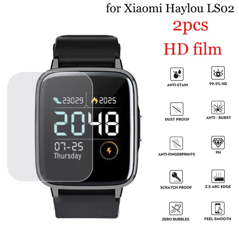 2Pcs Haylou LS02 Ultra Dunne Hd Beschermende Films Voor Xiaomi Haylou LS02 Horloge Full Screen Protector Film Smart Horloge accessoires