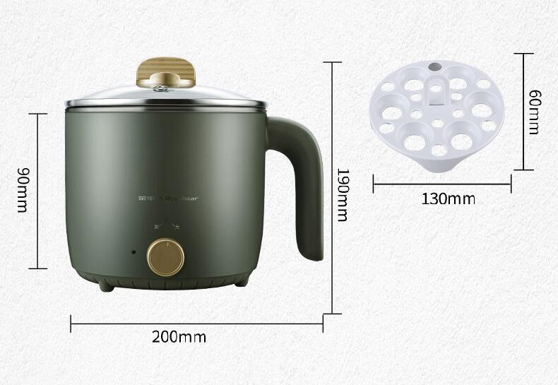 220v 1.5l husholdnings mini elektrisk madlavningsmaskine bærbar gryde multifunktionel riskoger 2 gearstyring
