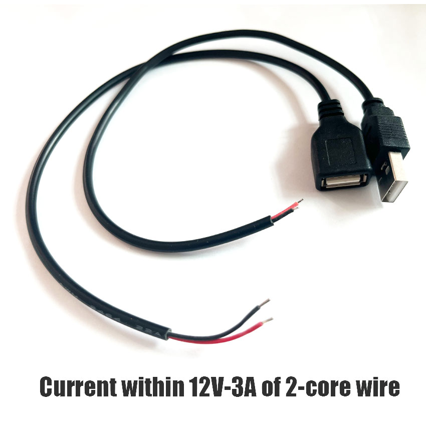 Power Supply Cable 2 Pin USB 2.0 Female male 4 pin wire Jack Charger charging Cord Extension Connector DIY 5V line