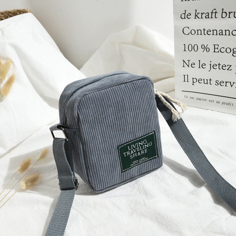 Sac à bandoulière solide en velours côtelé pour femmes, sac à main à épaule simple, fourre-tout mignon, sac messager, porte-monnaie pour filles, décontracté