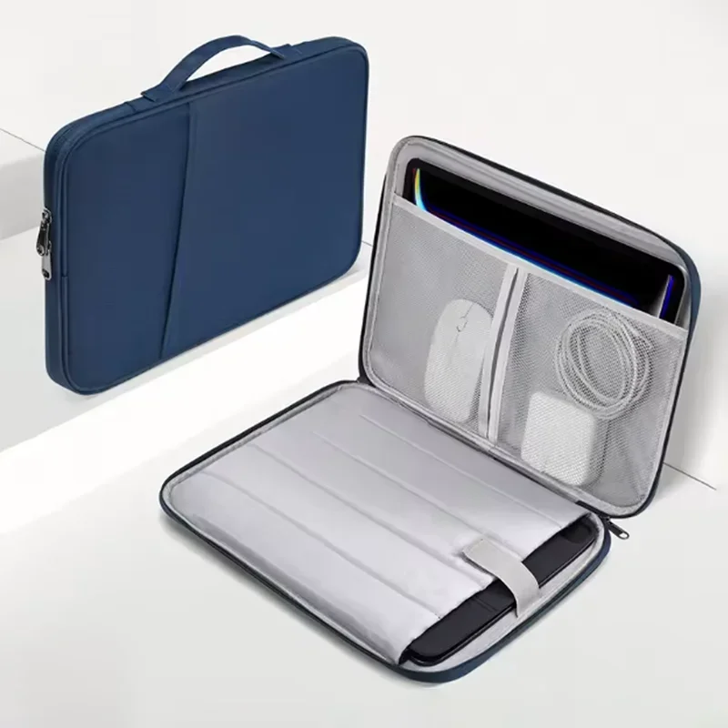 High-Capacity Waterproof Tablet Data Cable Bag Tablet Sleeve Bag For iPad Pro 12 9 11 13 inch Pouch iPad 10th 9th 8th 7th: Blue