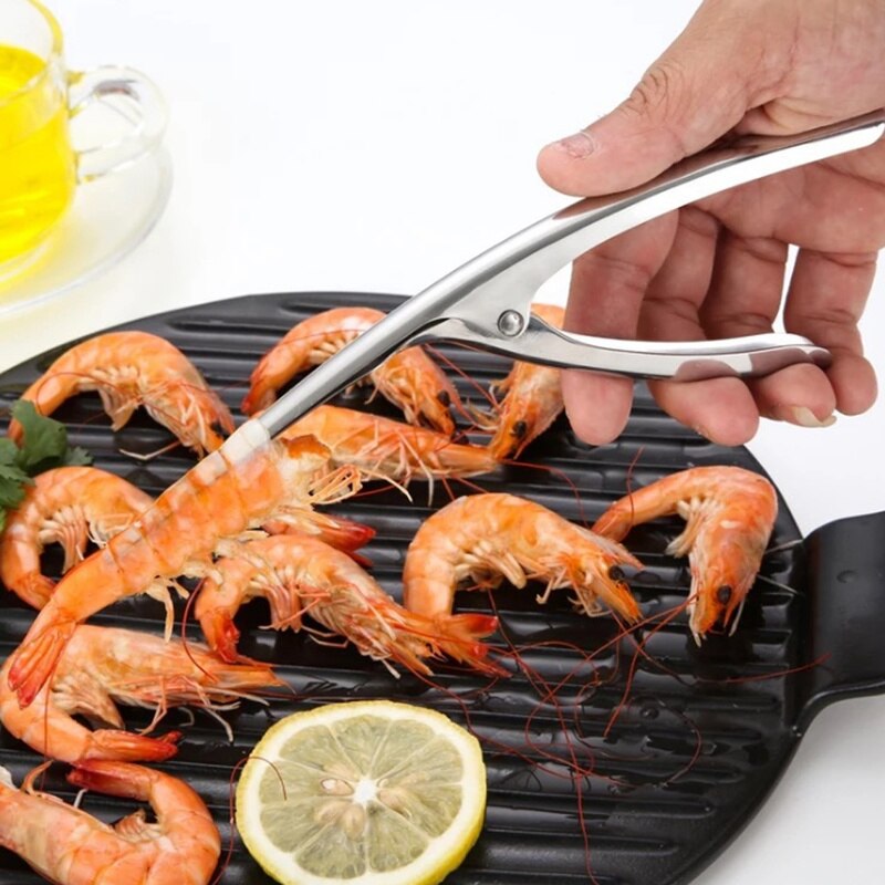Éplucheur de crevettes en acier inoxydable, pince à éplucher les crevettes, les écrevisses de cuisine, éplucheur de fruits de mer, Gadget