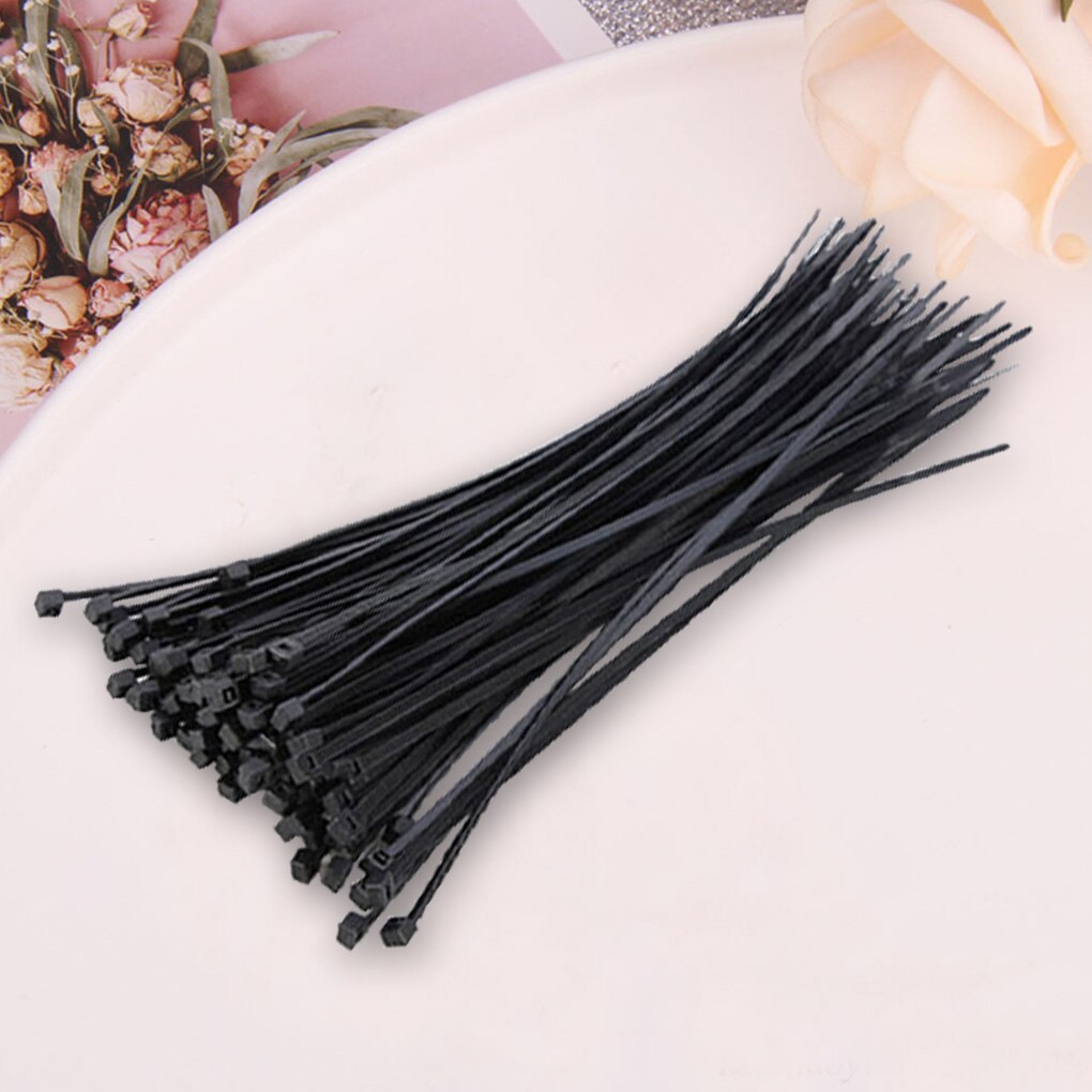 100pcs/Set Cable Tie Self-Locking Plastic Nylon Tie Organiser Fasten Cable Wire Cable Reusable Standard Wire Zip Ties 3x150mm