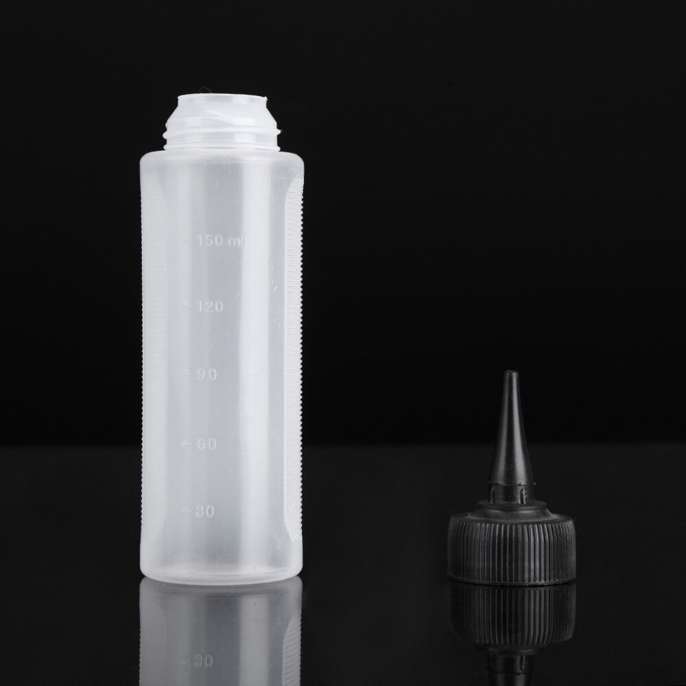 Bouteille en plastique avec bouchons torsadés, échelle à pression, à usage domestique ou Salon de coiffure, Pot de nettoyage sec et lavage de cheveux de 150ml