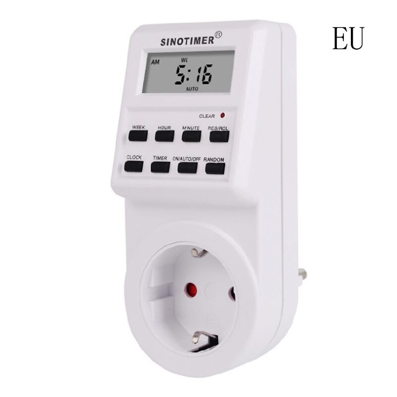 Digitale timer stopcontact 220/110v wekelijks programmeerbaar au/br/eu/fr/uk/us stekkerschakelaar: 1 aa 801448- eu