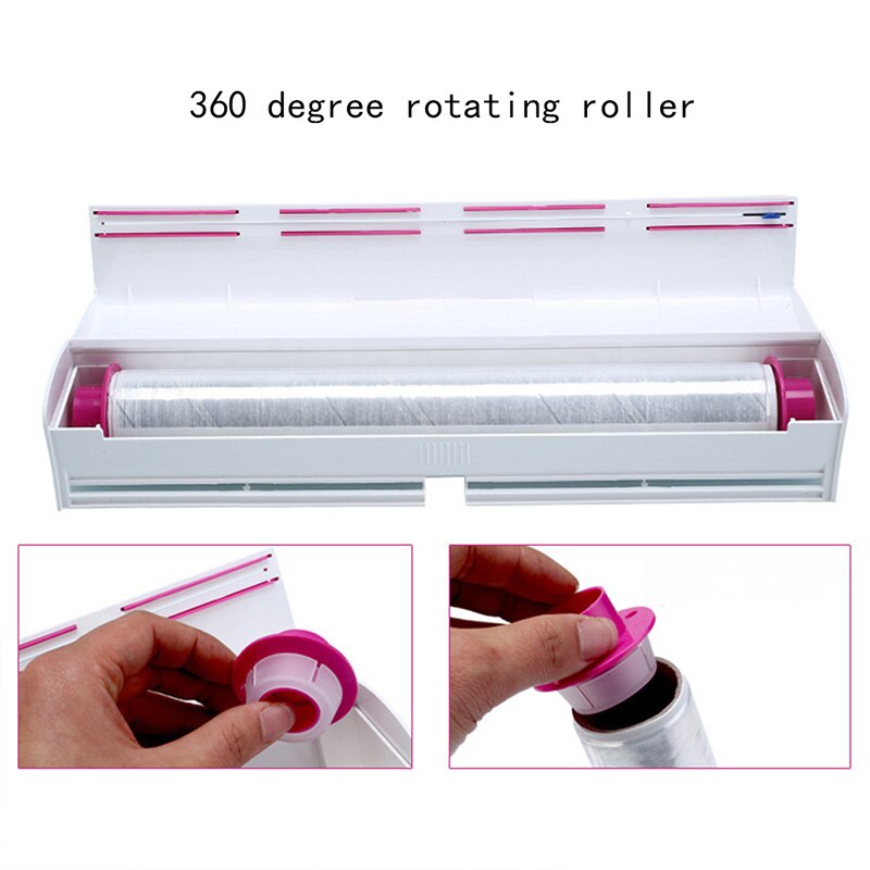 Voedsel Plastic Cling Wrap Dispenser Conserveermiddel Film Cutter Keuken Tool Accessoires Koken Gereedschap C1210 j