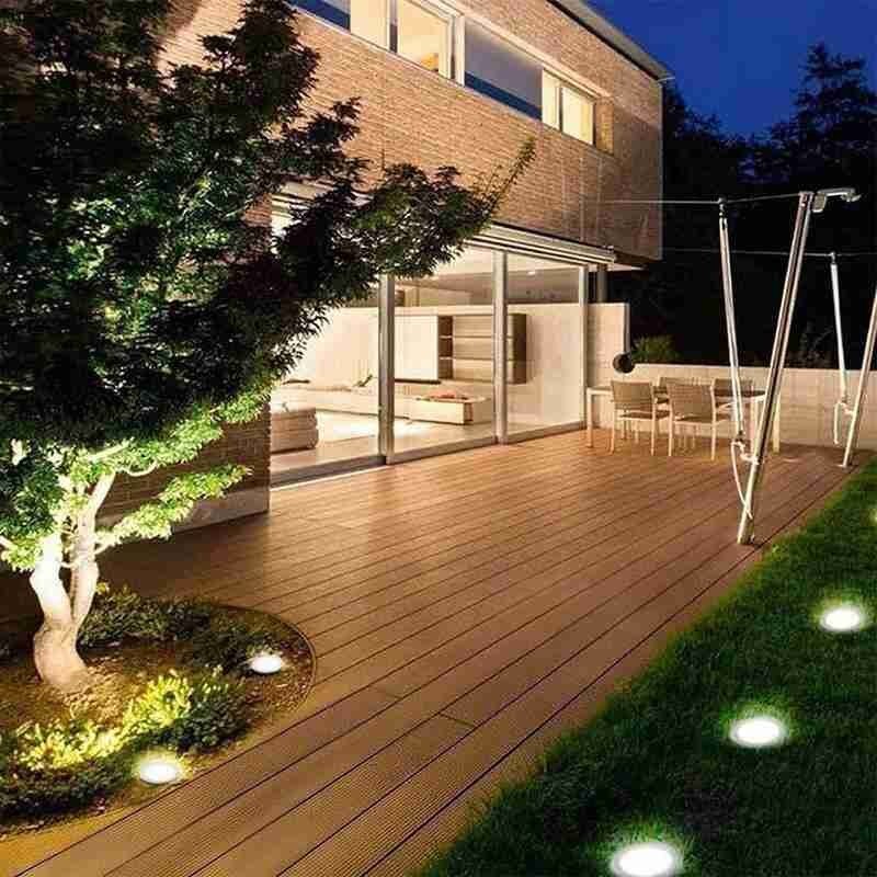 Solar Energy Deck Light Waterproof Led Light Garden Underground Ip44 Outdoor Buried Garden Path Spot Recessed Inground Lighting