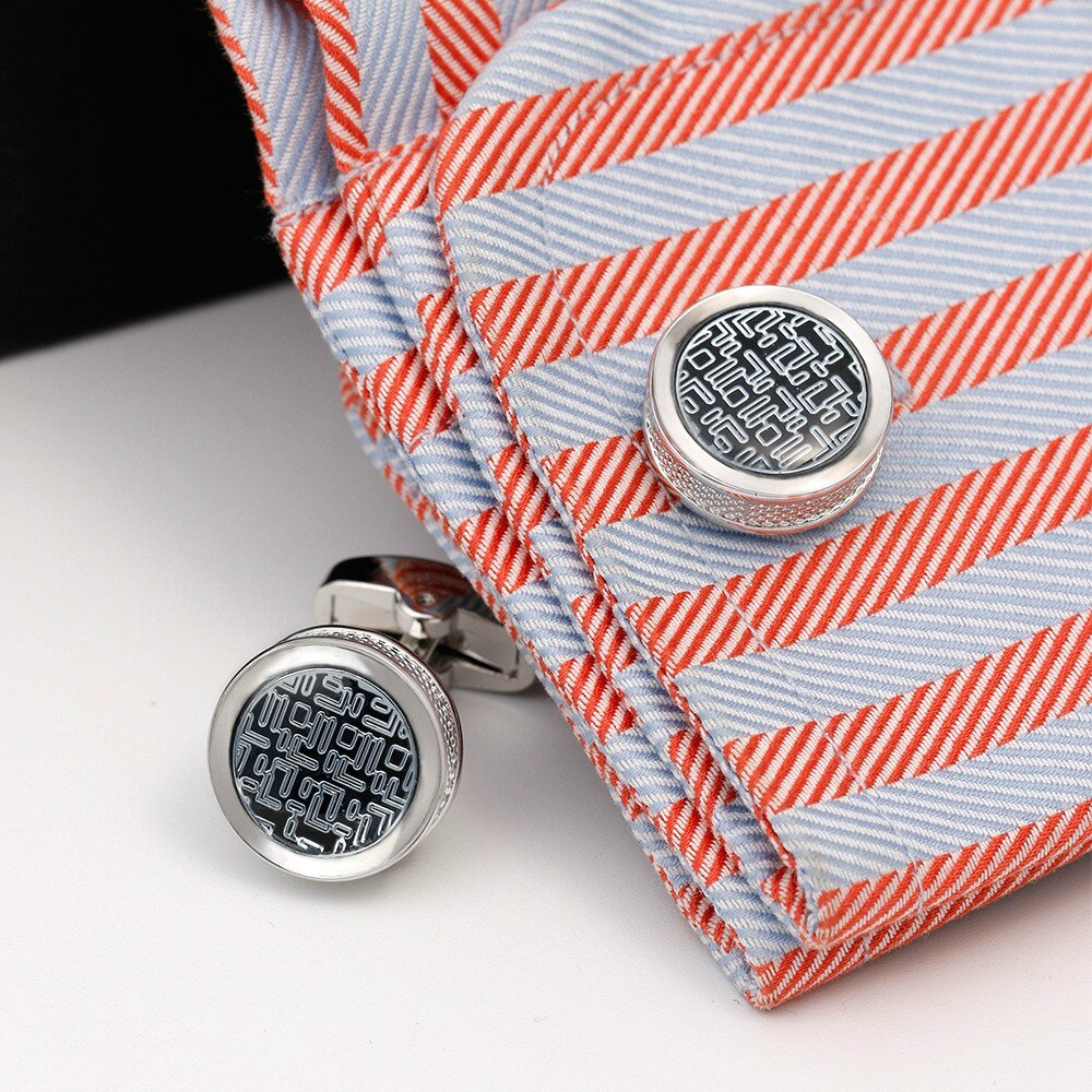 French Shirts Cufflinks Round Retro High-end Luxury Men's Unisex Wedding Business Banquet Jewelry