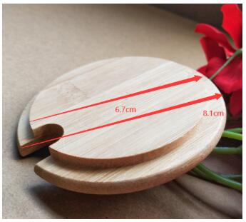 Bamboe Boom Deksel Bamboe Cup Cover Marc Cup Cover Kaarsen Potten Deksels Kaars Maken Diy Thee Bamboe Deksels: 2pcs  81mm