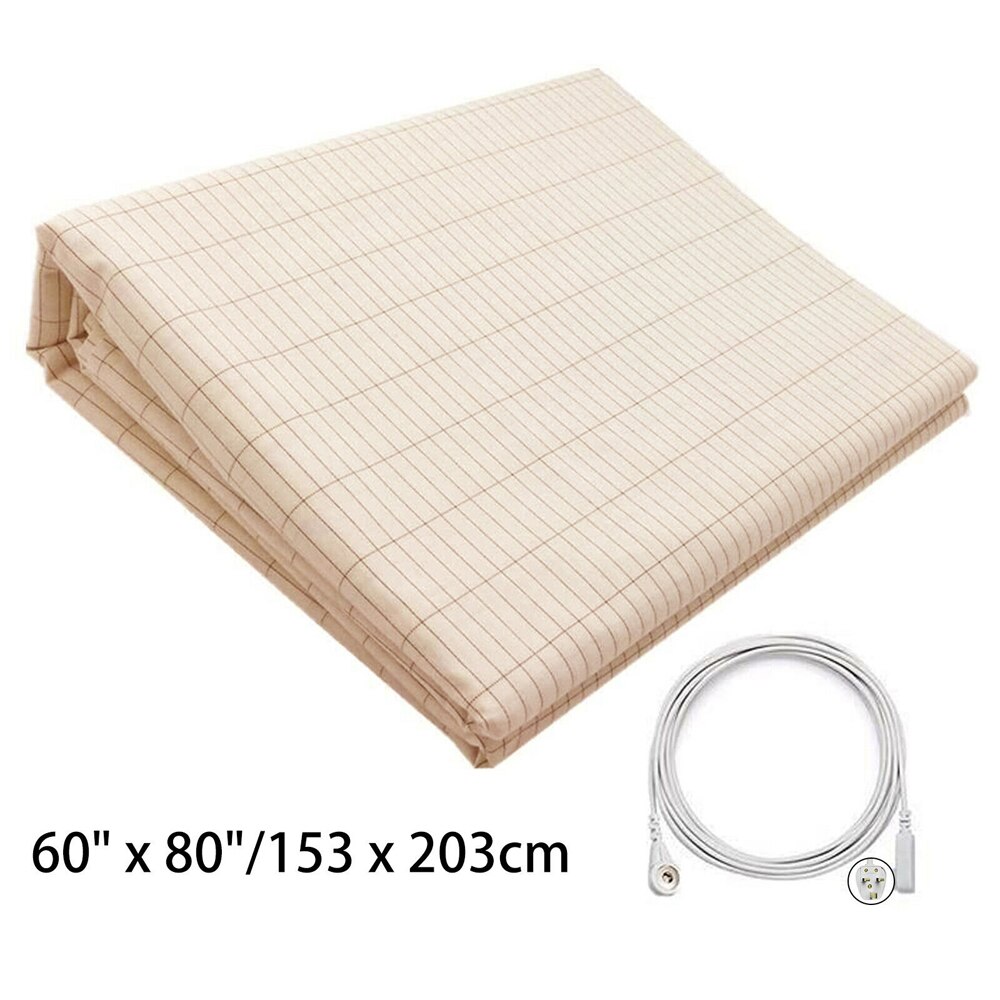 1 Pc Bed Earthing Grounding Sheet Mat &amp; Conductive Copper Cord UK Plug For Health Protection 4 Sizes Home Textiles: c