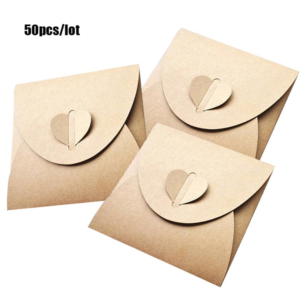 50pcs 13x13cm Heart Kraft CD Paper Case Bag,CD Sleeves Discs DVD Packaging Bag Box Kraft CD Case Cover Envelope for Party L29K