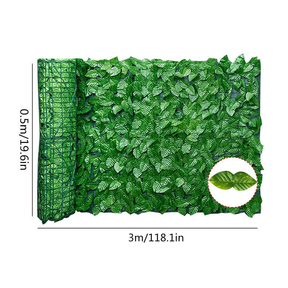 Artificial Leaf Privacy Fence Roll Wall Landscaping Fence Privacy Fence Screen Outdoor Garden Backyard Balcony Fence Panel: 0.5x3M B