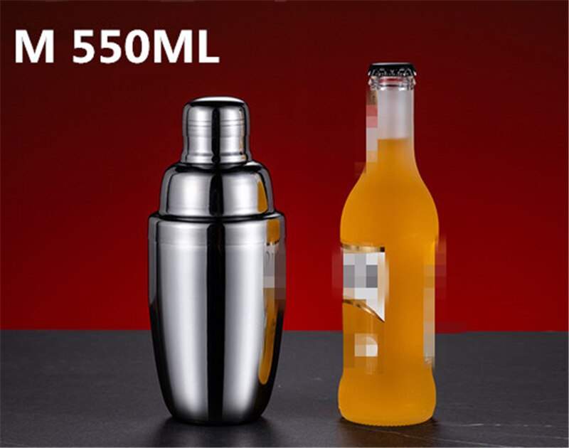 Stainless steel cocktail shaker thickened Shaker cup shake cup bar tool milk tea set mixer bar supplies kitchen accessories: cocktail shaker 550M