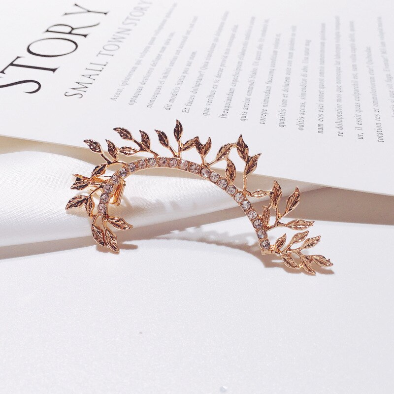 1PC Statement Leaf Ear Cuff Rhinestone Ear Bone C Shape Flower Ear Jackets Ear Clips Trendy 2022 Jewelry