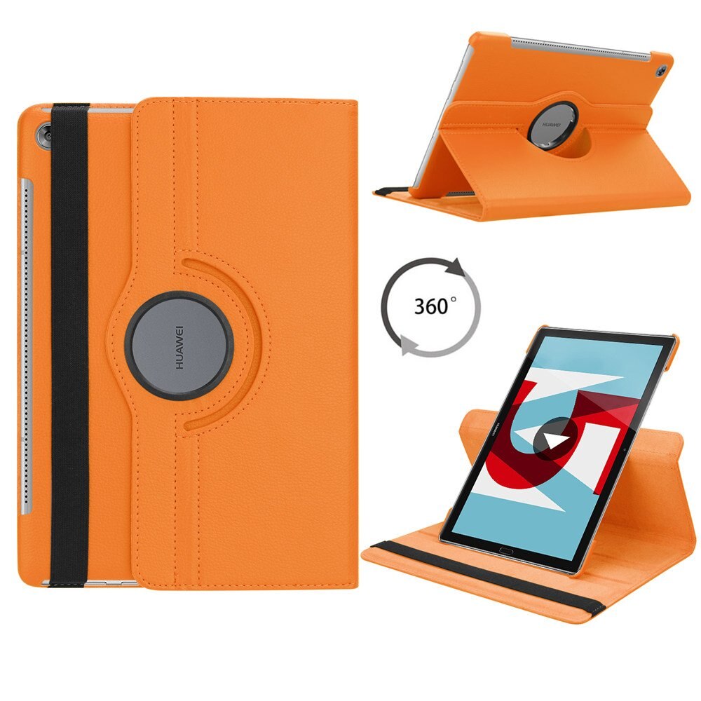 Dla Huawei MediaPad M5 10.8 calowy pokrowiec na Tablet Huawei MediaPad M5 Pro 10 10.8 "360 obrotowy stojak odwróć Pu skórzane etui: M5 10.8 orange