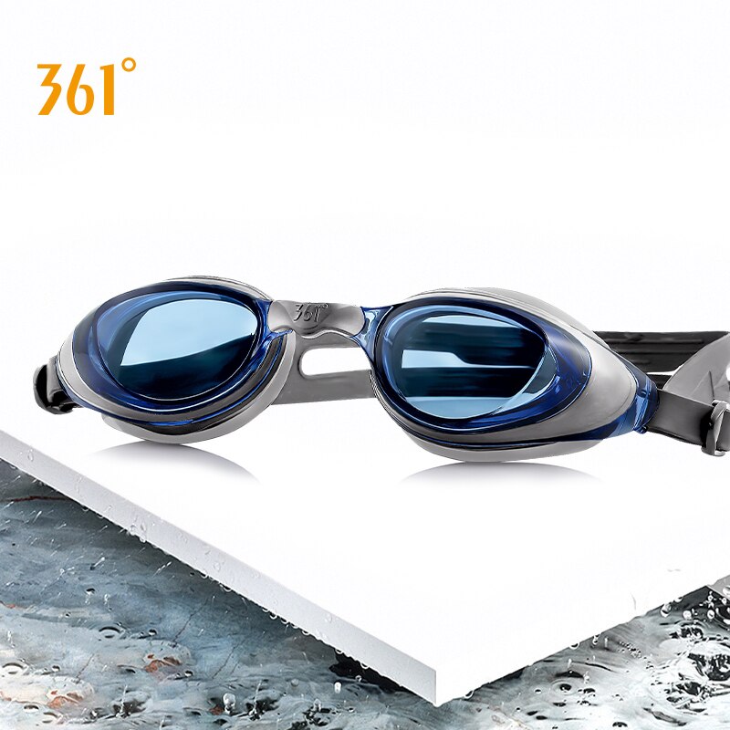 Gafas de natación para adultos y jóvenes, lentes transparentes antiniebla para entrenamiento en la piscina, impermeables, de silicona, 361: SLY196042-4 grey