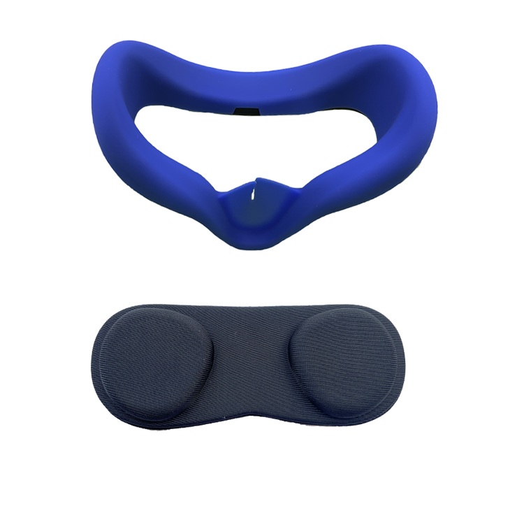 Couverture de masque pour les yeux en Silicone couverture de lentille de protection pour Oculus Quest VR lunettes unisexe Anti-sueur Anti-fuite tampon de blocage de la lumière: Blue