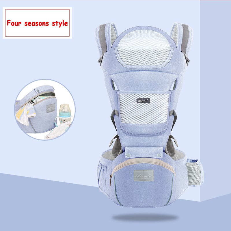 2022 0-48 Month Ergonomic Baby Carrier Infant Baby Hipseat Carrier 3 In 1 Front Facing Ergonomic Kangaroo Baby Wrap Sling: blue seasons 354