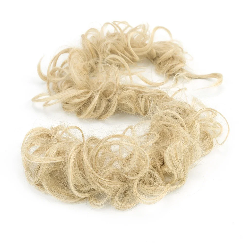 Chignon synthétique en désordre morceau de cheveux bouclés ondulés chouchous Extensions longues Extensions de queue de cheval queue de cheval envelopper autour du chignon cheveux: Violet