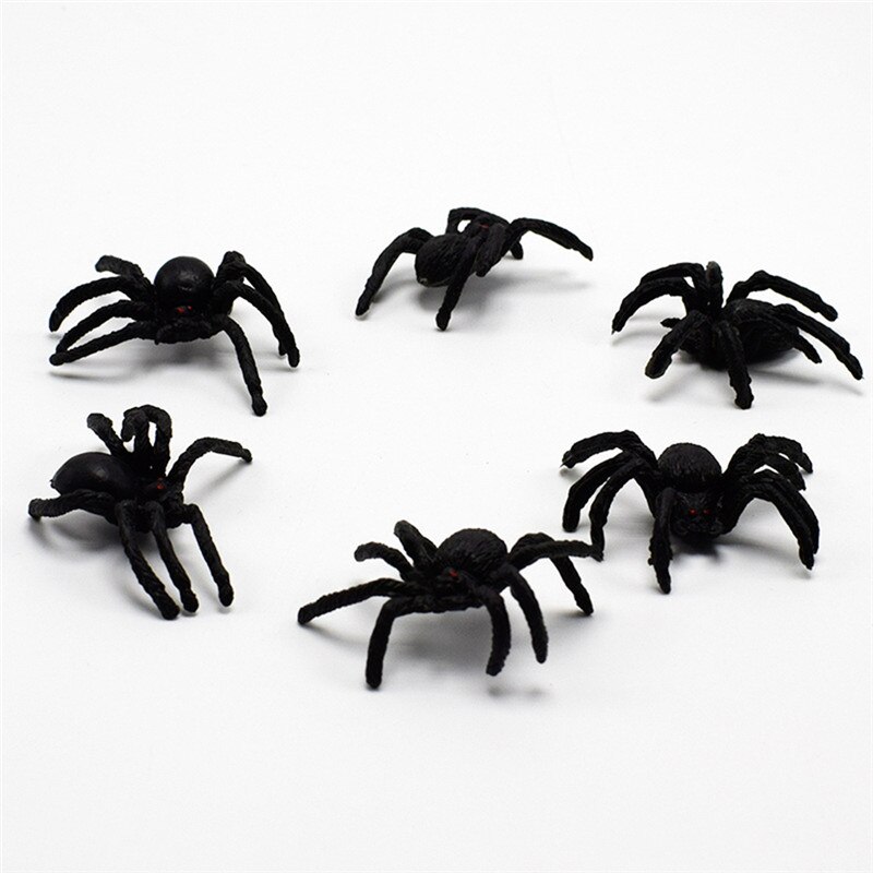 5 stuks zwarte spin spookhuis spinnenweb bar feestdecoratie simulatie magie lastig speelgoed horror halloween decoratie 4.5cm