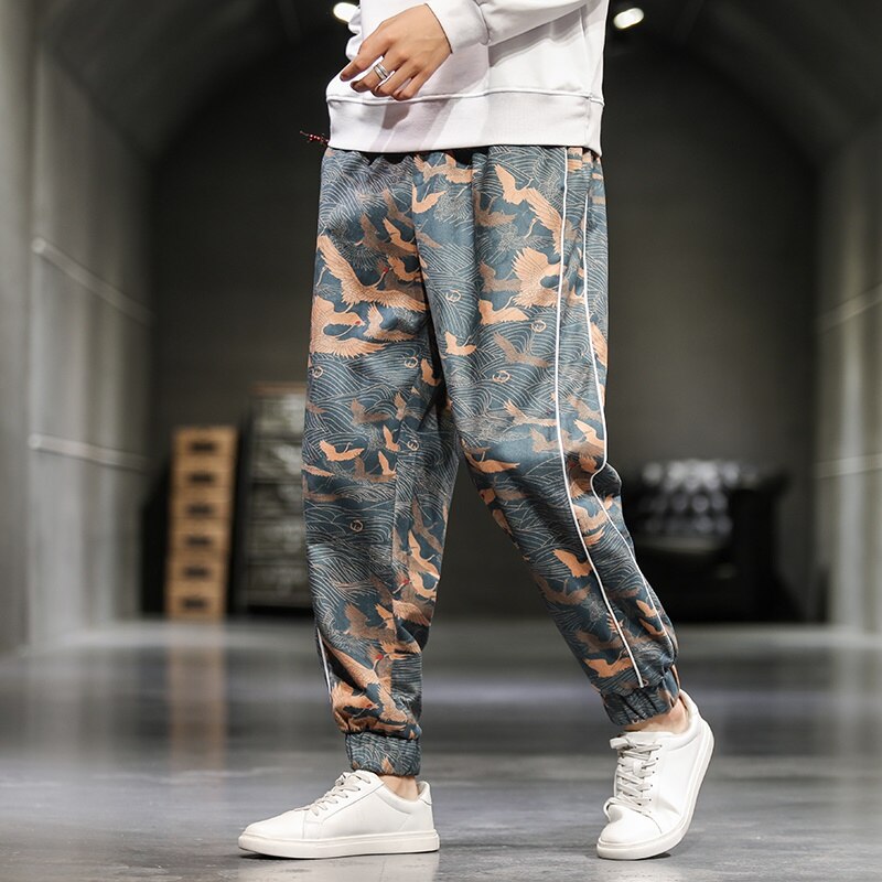 Pantalones bombachos informales para hombre, pantalón holgado estilo Harajuku japonés, chino, Samurai, Haori, KK3298