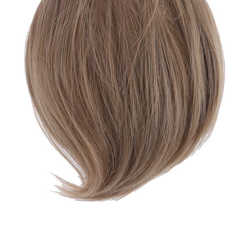 Women False Fringe Clip In Hair Bangs Fringe Hair Extensions Swept Full Synthetic Hair Extensions: light coffee
