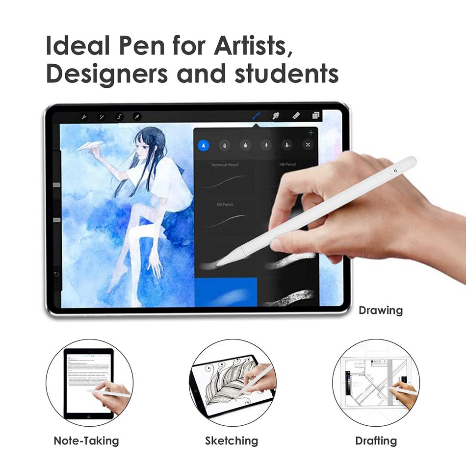 Newest Active Stylus Pen for Apple Pencil with Palm Rejection High Precise Rechargeable Digital Pencil for iPad Pro Air