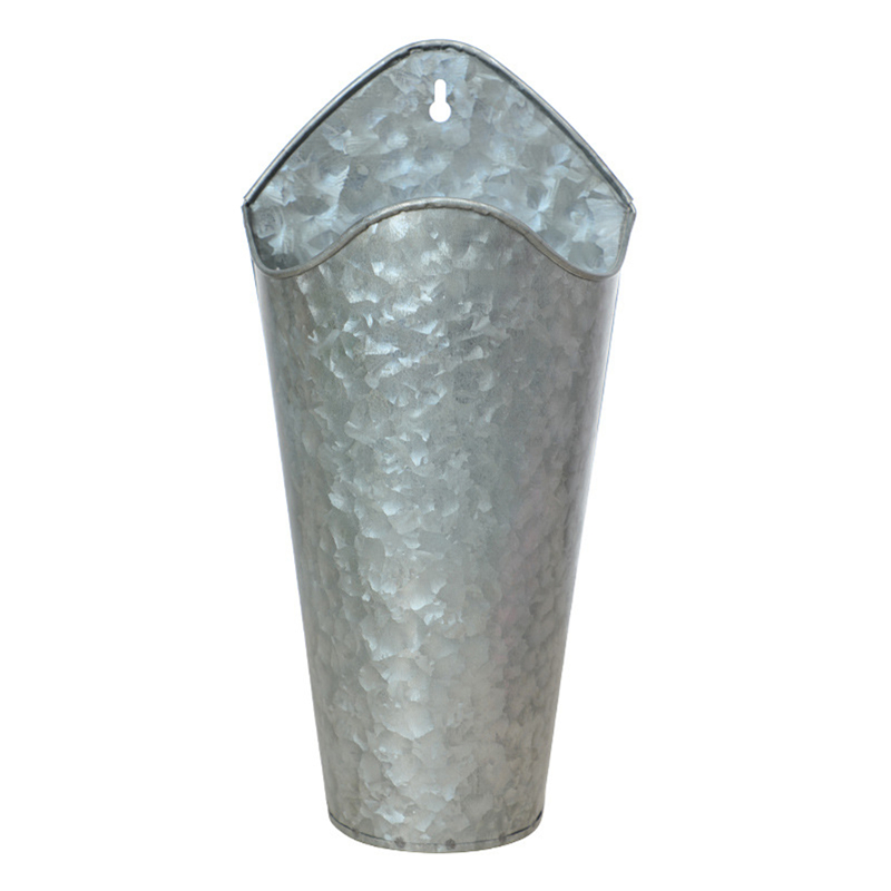 Wrought Iron Barrel Shaped Vase Wall Hanging Solid Color Empty Flower Pot for Home Decoration: Default Title