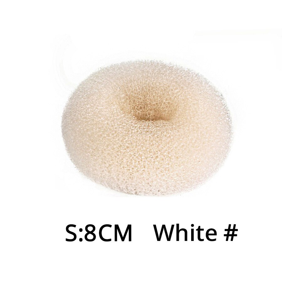 Alileader Diy Tool Hair Accessories Synthetic Wig Hair Donuts Bud Head Band Ball French Twist French Magic Bun Maker Hair Donut: S white
