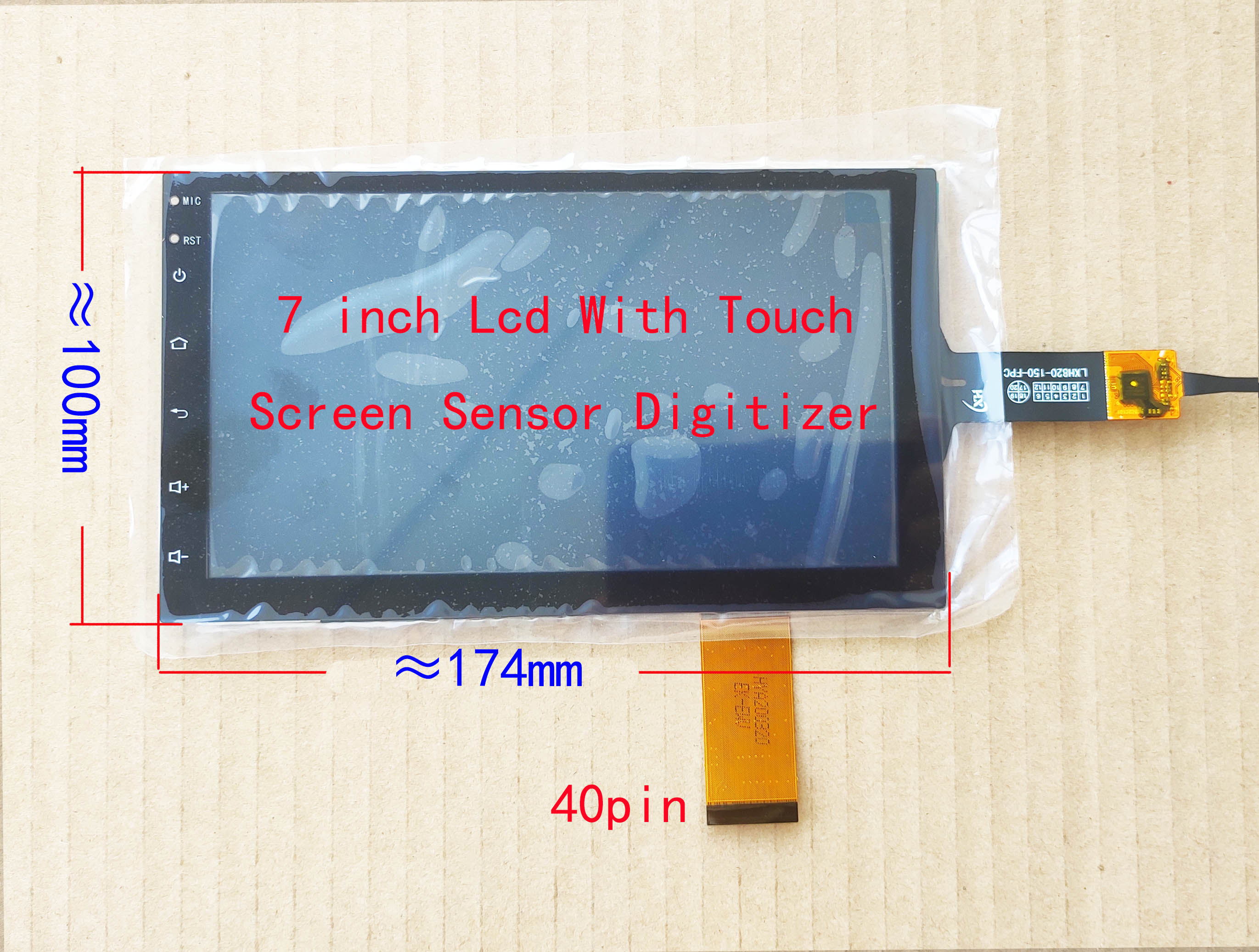Navegación para coche de 7 pulgadas Universal LCD 40pin 1024*600 165*100mm con digitalizador pantalla táctil de cristal 174*100mm LXH-820-150-FPC: LCD With touch