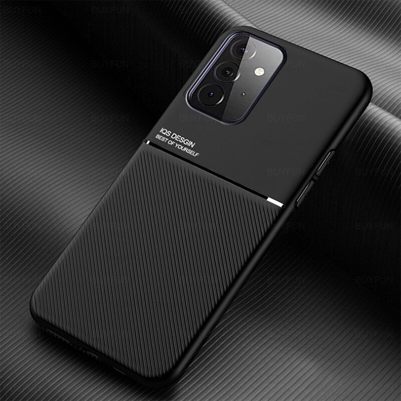 Lederen Textuur Auto Magnetische Houder Covers Case Voor Samsung Galaxy A32 Een 32 4G SM-A325F/Ds 6.4 ''zachte Siliconen Shockproof Coque: for Samsung A32 4G / black