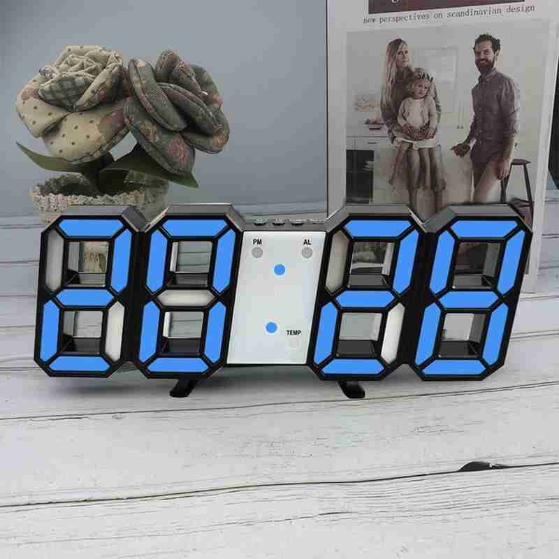 3d digitale klok wekker digitale wandklok led elektronische wekker grote klok temperatuur klok 1999