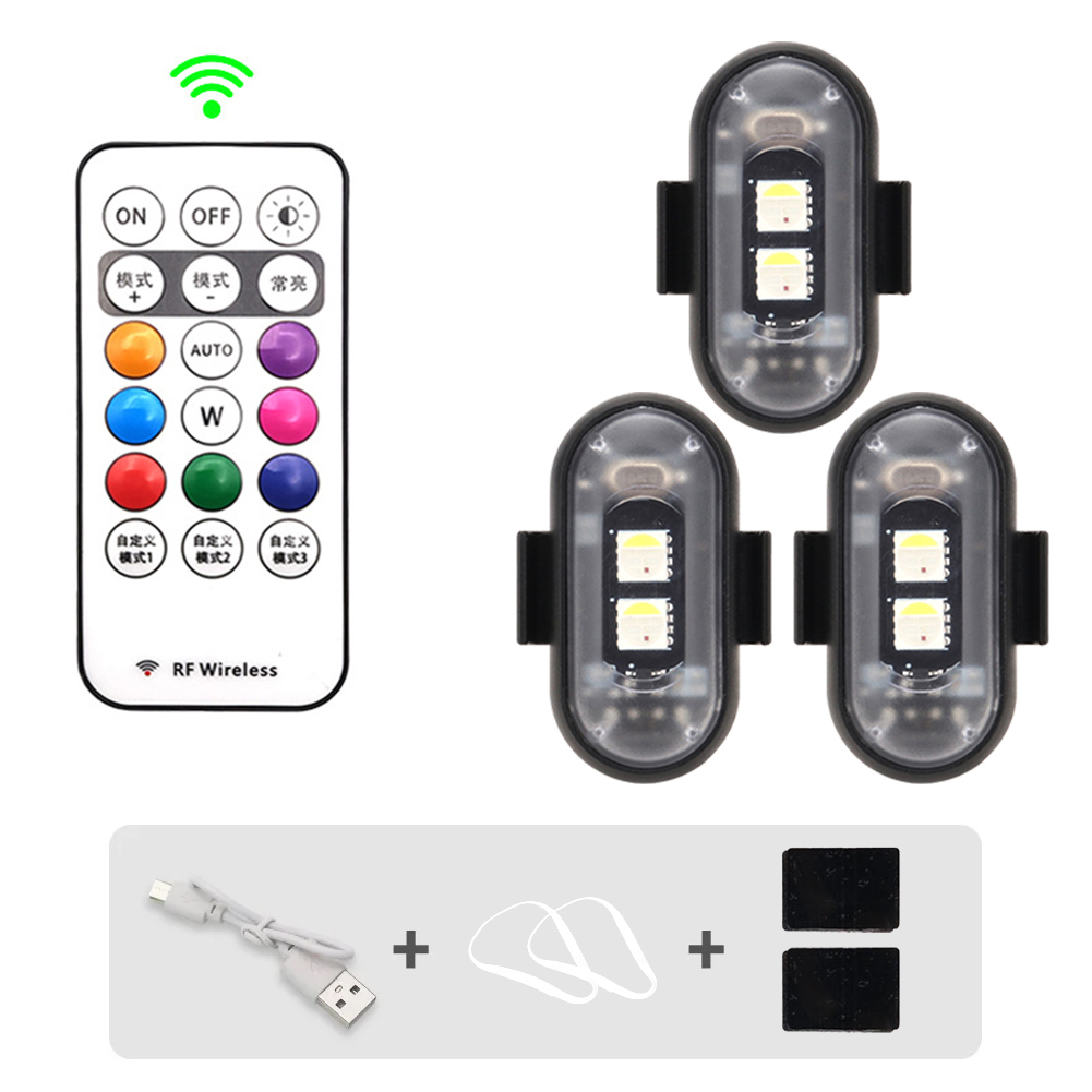 Draadloos licht Vliegtuigen Vliegtuig Helikopter Waarschuwingslichten RGB Led Vliegtuigen Stroboscooplichten Motorverlichting LED-flitspositie