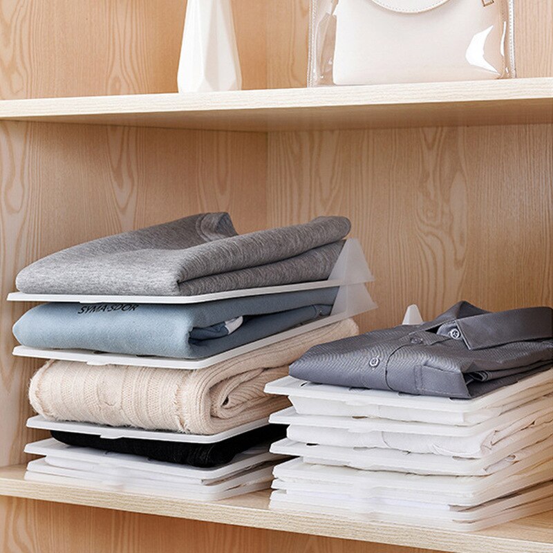 5PCS Folding Partition For Clothes Wardrobe Shirts Drawer Divider Baby Cloth Wardrobe Separator Home Supplies Storage Partition