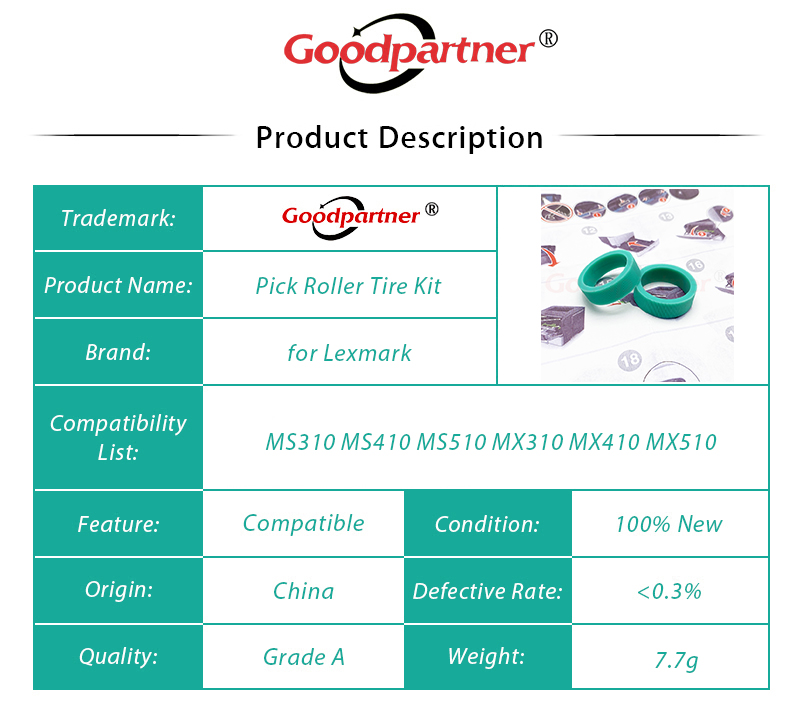 10x 41 x 0918 41 x 0547 40 x 8296 pick-rollenreifen für lexmark  ms310 ms312 ms315 ms410 ms415 ms510 ms521 ms610 mx310 mx317 mx410 mx417