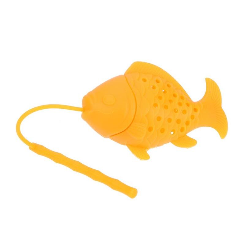 Fiskeform te infuser fødevarekvalitet silikone krydderi urtete si løs blad filter te infuser kugle tilbehør: Orange