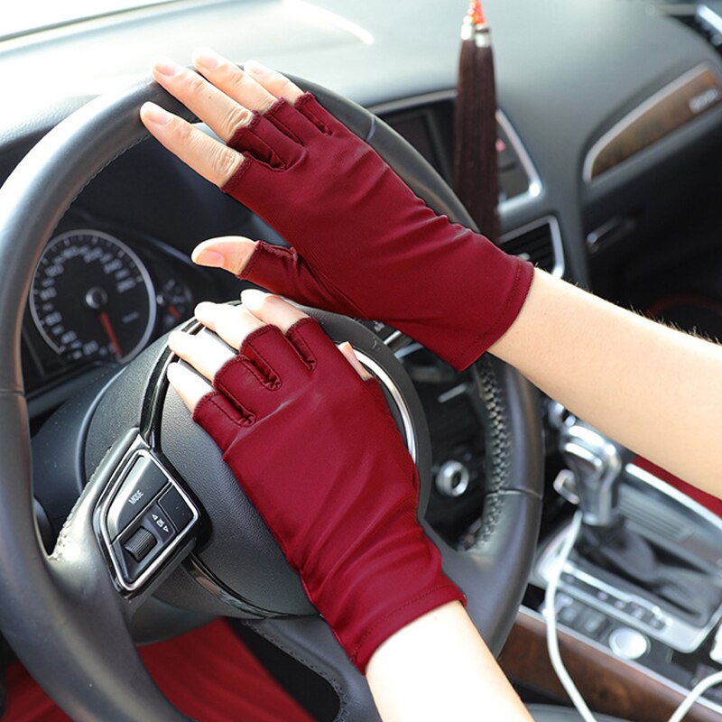 Guantes de LICRA para conducir para hombre y mujer, de medio dedo, transpirables, para deportes al aire libre, ciclismo, protección solar, para verano