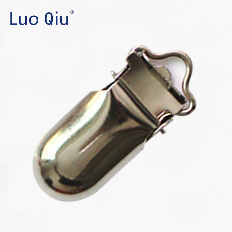 Luo qiu seler clips  (50 stk/parti ) 10mm metal sølv beklædnings clips med plastik tænder brug størrelse attache sucette speenkoord tømmer