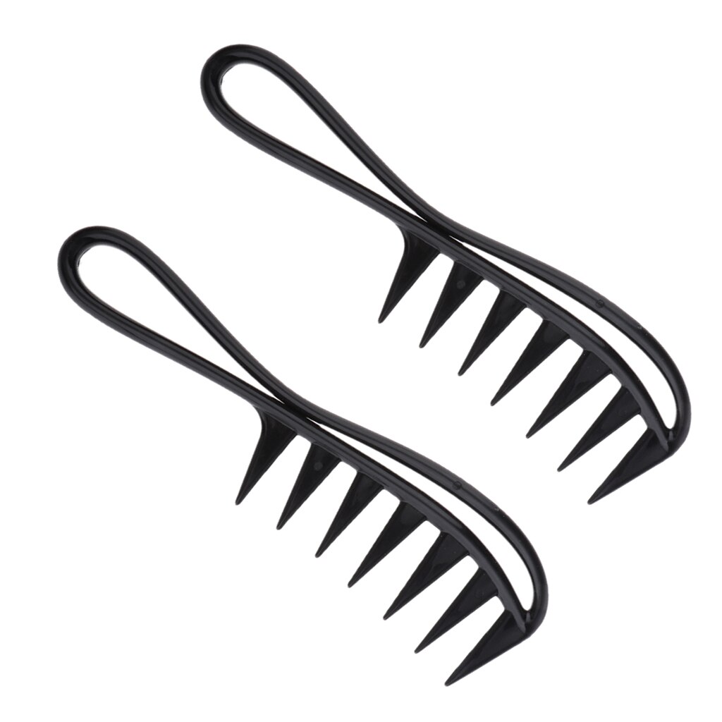 Peine Afro para peluquería, cepillo de pelo rizado, estilismo de peluquería, desenredante de dientes anchos, 2 uds.