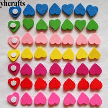100 STKS/LOT. Hout hart ster bloem stickers Vroeg leren educatief speelgoed voor kinderen muurtattoo Kleuterschool ambachten creatieve