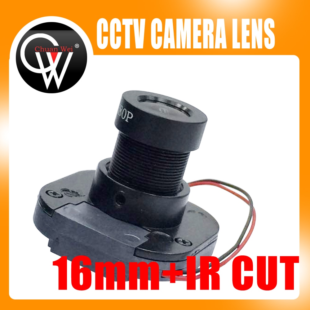 1080P IR 16mm lens + IR CUT Equipment M12 for Full HD CCTV Camera MTV Mount
