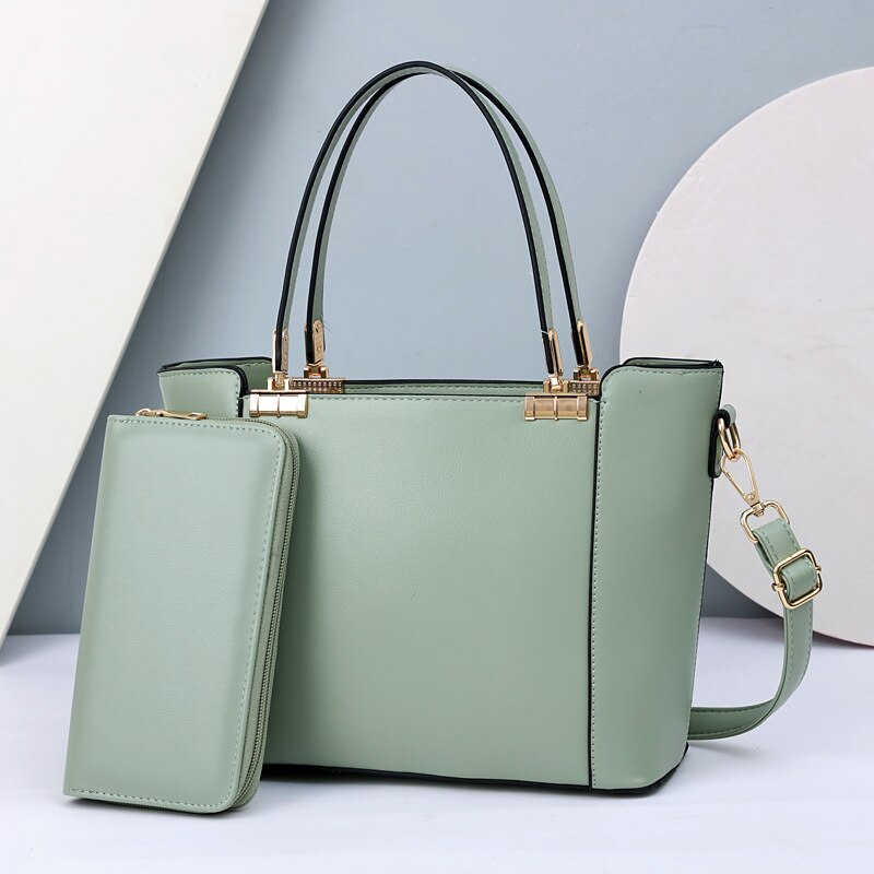 Leder Geldbörsen und Handtaschen Luxus setzt Taschen für Frauen Modische Schulranzen Handtasche Weibliche Taschen: Col 4