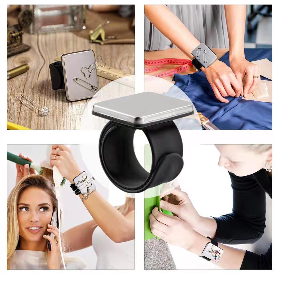 Magnetisk nålepude silikone håndled nålepude sikker armbånd nålepude opbevaring synåle armbånd nåleholder 5 farver