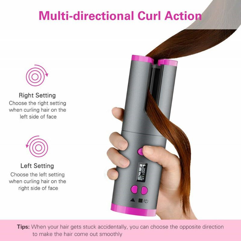 neue kabellos Haar wanken USB Ladung Haar Curler LCD Anzeige Auto Rotierenden Styling Werkzeug mit Timer Funktion Universal-