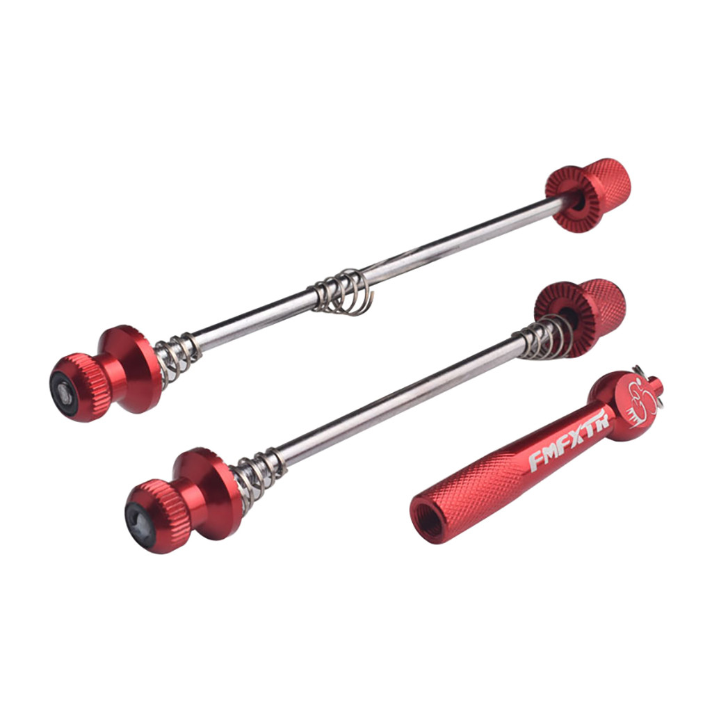 MTB Road Bike Wheel Locking Security Quick Release Skewers Anti Theft Skewer Set For MTB Road Bike Cycling Accessories bicicleta: Red