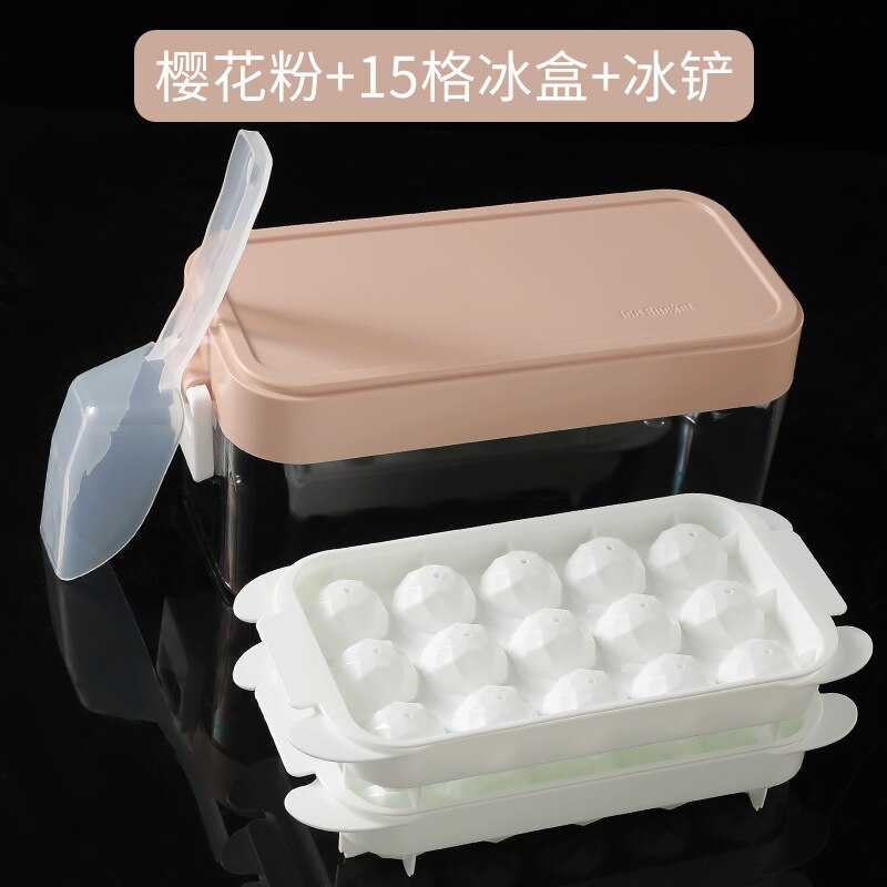 Kitchen Helper Frozen Ice Cube Mold Box Artifact Commercial Basket Freezer Lid Refrigerator Homemade Water Hockey Home Drink Set: pink