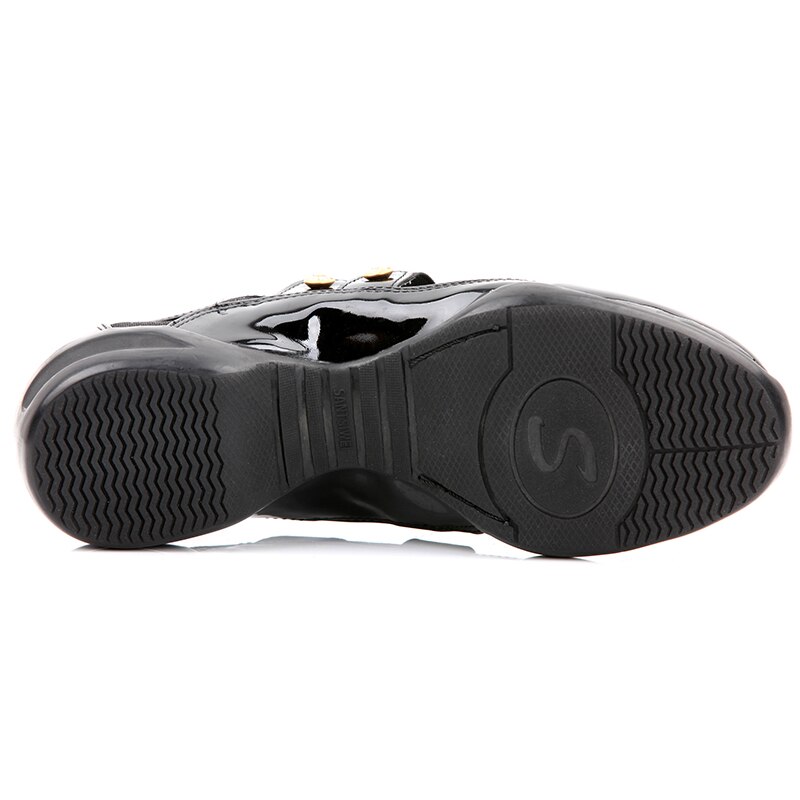 Women's Dance shoes For Women Girls Ladies Modern Tange Square Dancing Shoes Sneakers Patent Leather/Mesh Black/Red Salsa Shoe