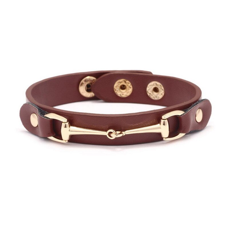 Rainbery 2020 di Modo punk di Cuoio Del Braccialetto Nuovi Braccialetti & Braccialetti per Le Donne Braccialetto di Fascino Braccialetti a Fili Multipli JB0633: rosso