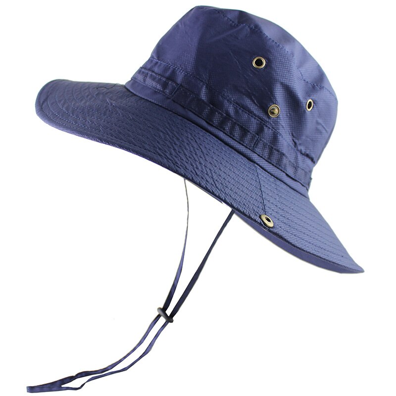 Upf 50+  letvægts solhat kvinder mænd mesh bucket hat sommer fiskeri vandrehue uv beskyttelse flap åndbar strand hat udendørs: Flåde